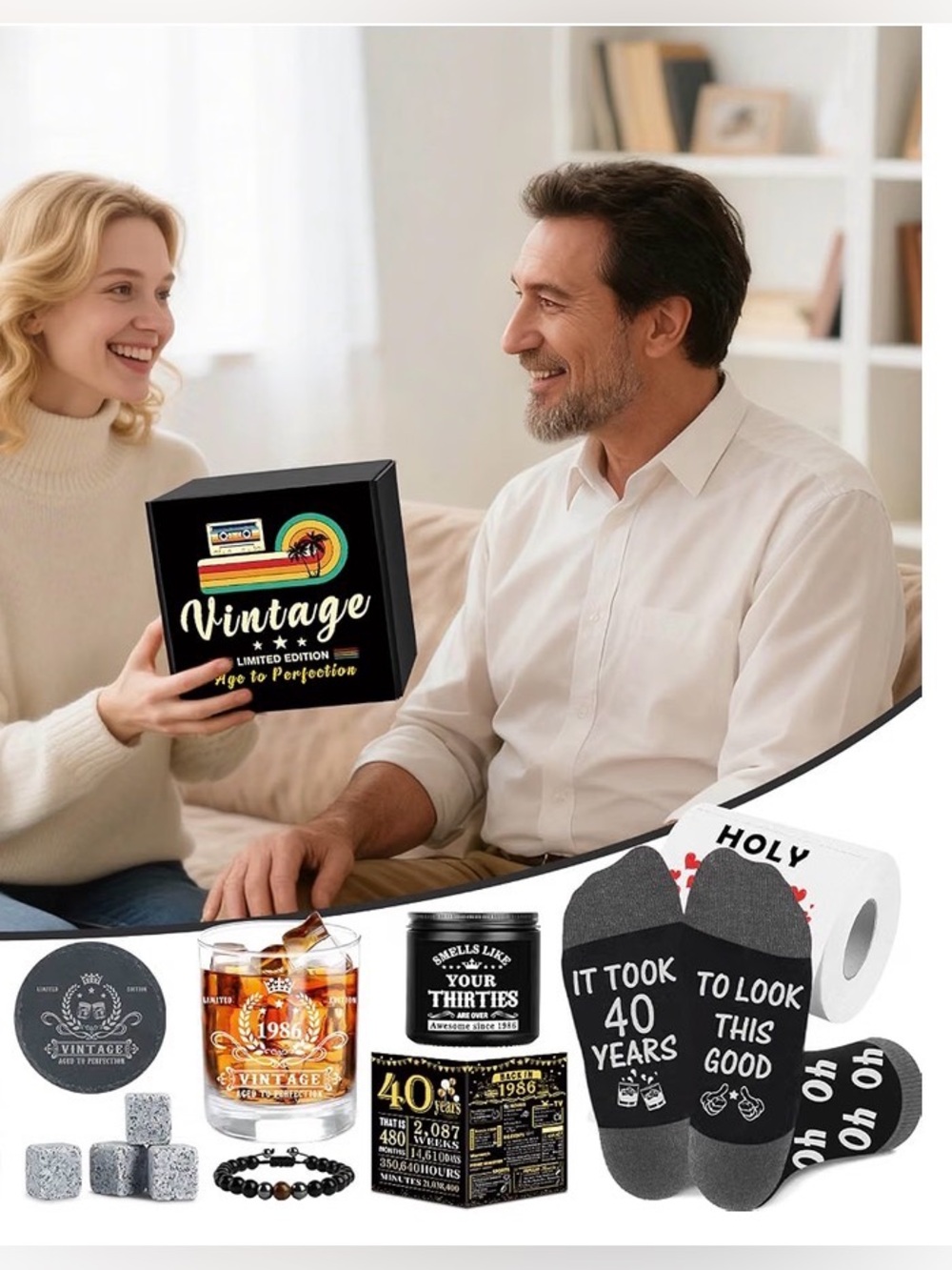 Vintage 40th Birthday Gift Box Set 1986 BNWT NEW
